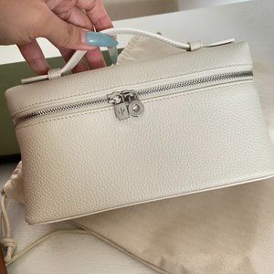 Loro Piana L19 white calfskin pounch bag